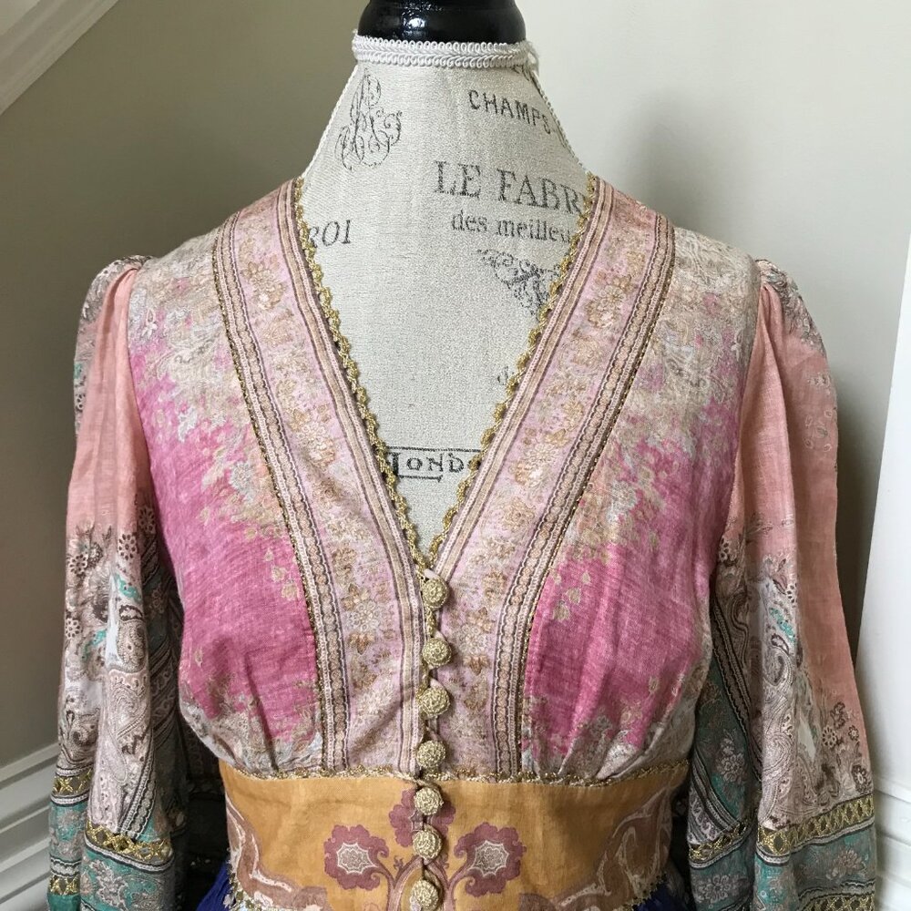 Zimmermann Pink and Blue Patterned Mini Dress - Picture 7 of 15